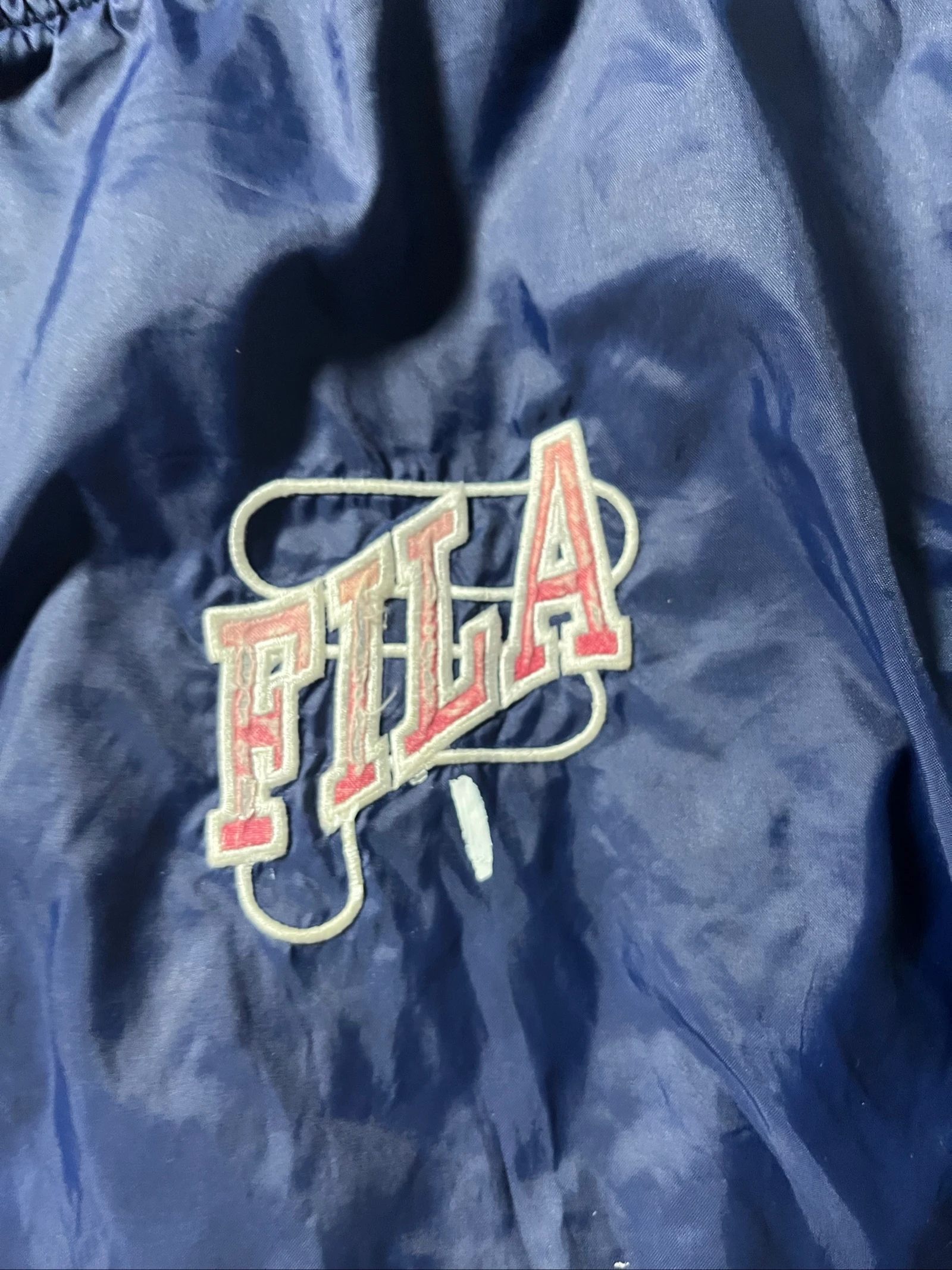 Navy blue teddy jacket with snap closure - Fila - size M - satisfactory – photo 4